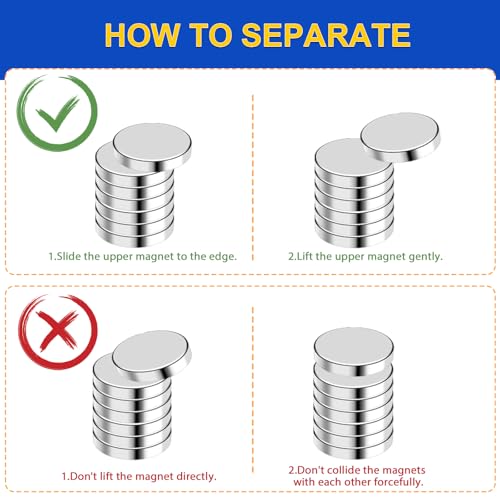 Image of 80 Pcs Rare Earth Magnets, 15x3mm Neodymium Magnets Tiny Disc Magnet Small Whiteboard Magnets for Crafts, DIY, Office, Dry Erase Board, STEM Measurement Kit, Science Experiments