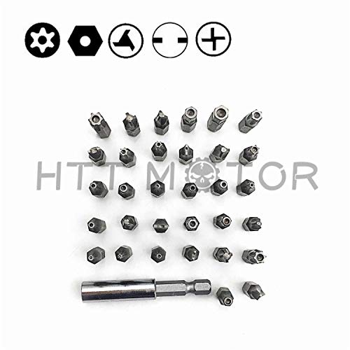 Httmt - Tamper Proof 33Pc Security Bit Set Phillips Torx Hex Star Spanner Screwdriver [P/N: Et001-33-Bk] #TOP5