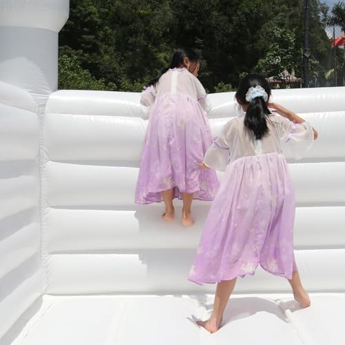 White Bounce House Castle with Air Blower 13FT, PVC Inflatable Bouncy Castle White Jumper Bouncy Castle Wedding Decorations Jumping Bed for Party Birthday(13FT x 11.5FT x 10FT) - Image 3