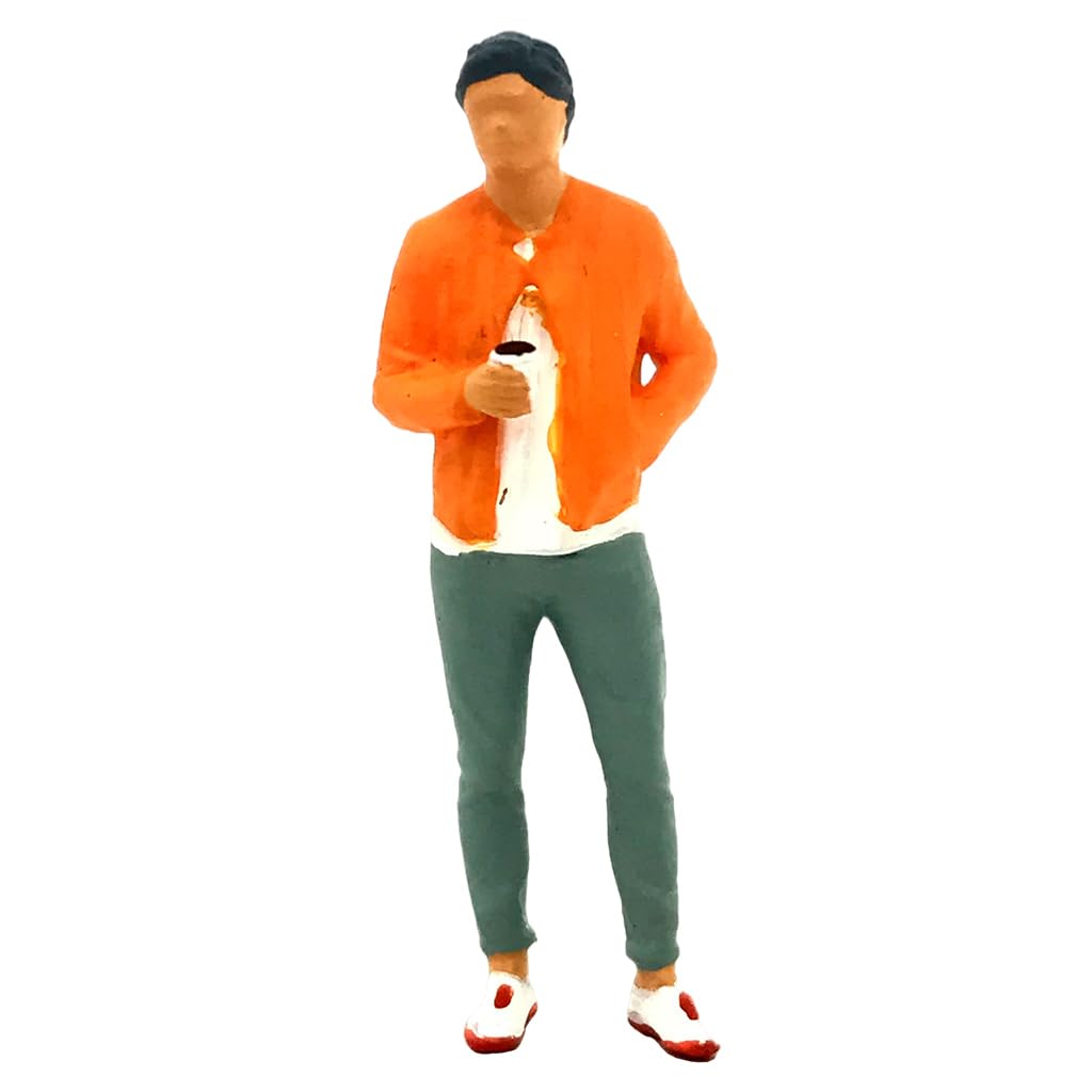 MUXZSIZ Vivid Tiny People Character Figurines Dolls Resin Exquisite Characters Choice Model Lovers Figures Made Of Resin Tiny People Character Figurines Doll, drink man orange, 2.8-3cm