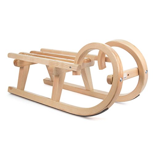 DREGENO Hörner-Schlitten aus Holz, Geschenk für Kinder bis 1 m, von DREGENO SEIFFEN 60 cm - Original erzgebirgische Handarbeit Cover