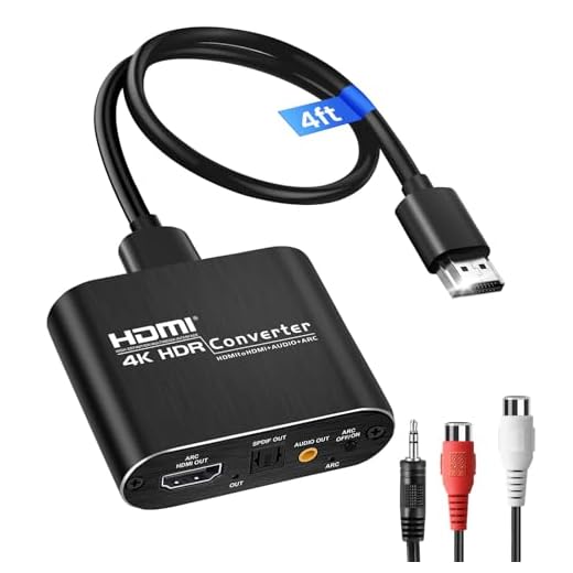 avedio links 4K HDMI Audio Extractor, HDMI to HDMI + Optical Toslink SPDIF + 3.5mm AUX Stereo Audio Out, HDMI Audio Converter Adapter Splitter Support 4K@60Hz HDCP1.4 Full HD 1080P 3D