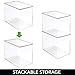 mDesign Tall Plastic Stackable Toy Storage Organizer Container Bin Box with Hinge Lid for Kid Play Room, Living Room - Hold Toys, Puzzles, Markers, Blocks, and Games - 2 Pack - Clear