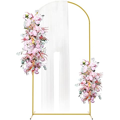 Putros Metal Arch Backdrop Stand 7.2FT Gold Wedding Balloon Arched Backdrop Stand Square Arch Frame for Birthday Party Bridal Baby Shower Ceremony Decoration Cover