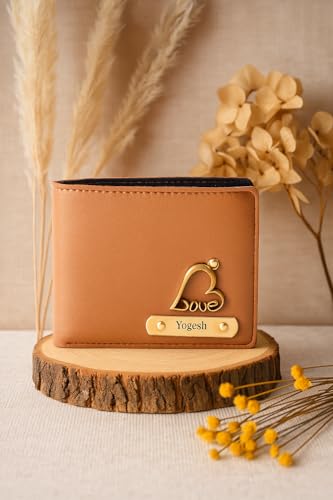 Image of Thebaegift Personalized PU Leather Men's Wallet with Customized Name | Birthday Anniversary Corporate Gift for Men Male Husband Brother | Wallets for Men Man | Gift for Dad Father Daddy Papa