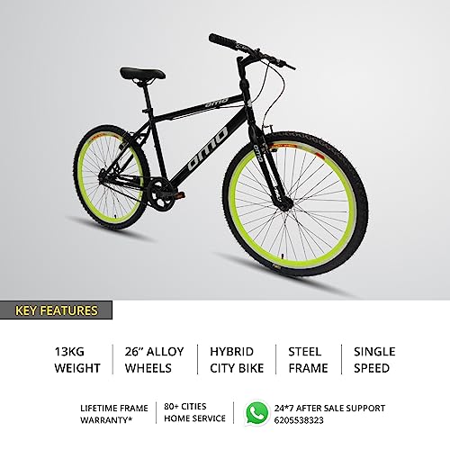 Image of Omobikes Model 1.0 | Hybrid City Cycle | Single Speed | 18 inch Steel Frame | Rigid Fork | Power V-Brakes | 26T Tire | Double Wall Alloy Rims | Ideal for 15+ Years Unisex Adult