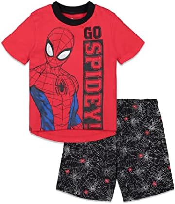 Marvel Spider-Man Graphic T-Shirt and Shorts Outfit Set Toddler to Big Kid