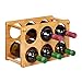 Relaxdays Botellero para 6 Botellas, Soporte Vino para Cocina, Sótano o Salón, Bambú, 1 Ud, 21x32x18,5 cm, Marrón