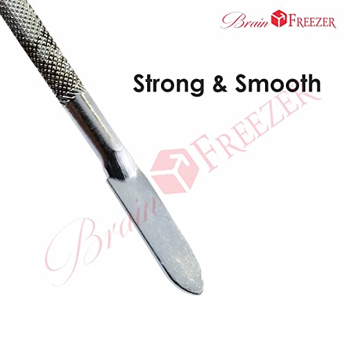 Image of Brain Freezer Shiny Makeup Palette With Stainless Steel Round Shape Spatula, 100 g (Cs Silver)