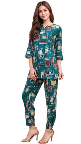 Image of RICHIK Women's Co-ord Set|Kurta Set for Women|Printed Kurta with Pant|Co-ord Set
