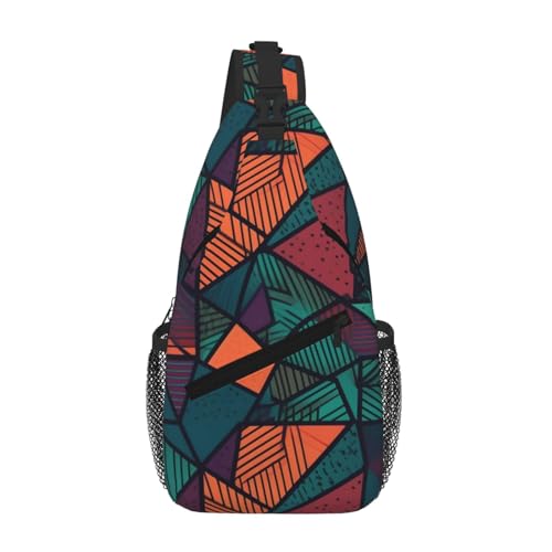 Geometrical Pattern Printed Cross Chest Bag Diagonally Chest Messenger Bag