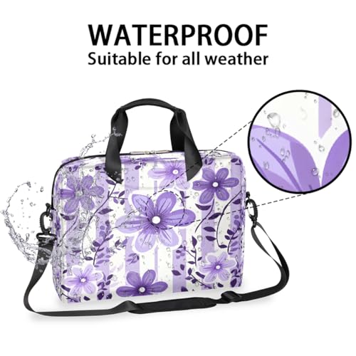 Bolso para laptop con flores moradas 16 pulgadas miniatura 3