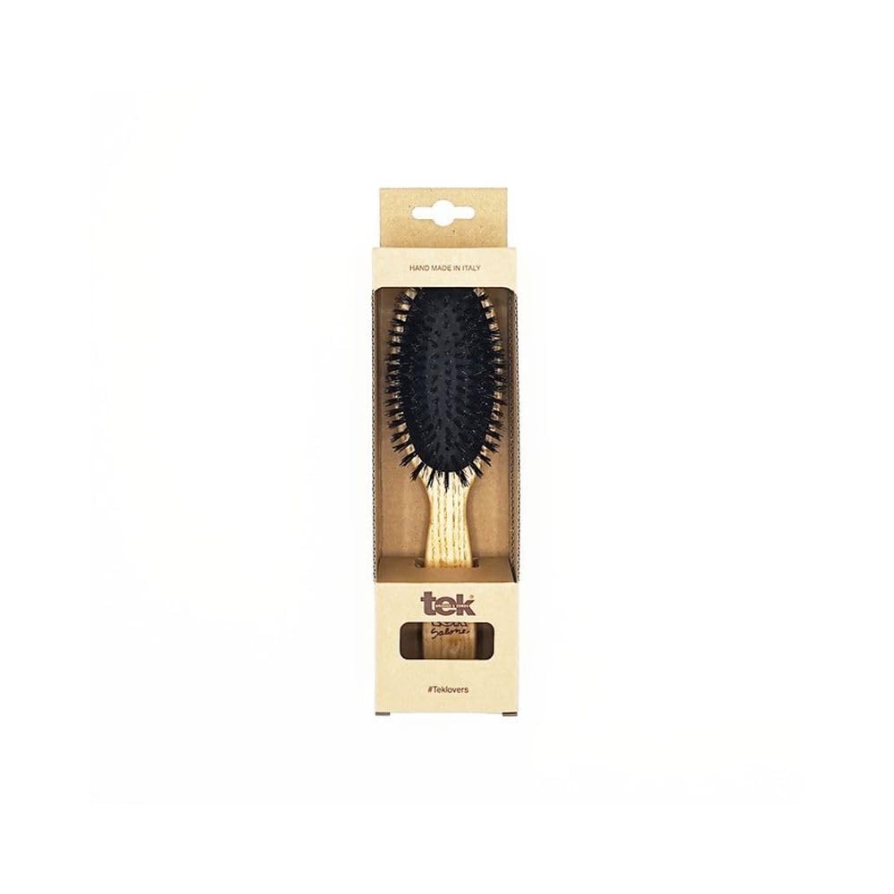 Tek Spazzola Ovale Grande Setole Cinghiale 100% - spazzola capelli lunghi medi e extension