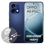 OPPO A6 Pro 5G 8+256GB, KI-Android-Smartphone (freigeschaltet), 6,57-Zoll 120Hz AMOLED-Display, 50+16-MP-KI-Kamera, 6500-mAh-Akku, IP69, Stellar Black (inkl. 80-W-SUPERVOOC-Ladegerät & Kopfhörer)