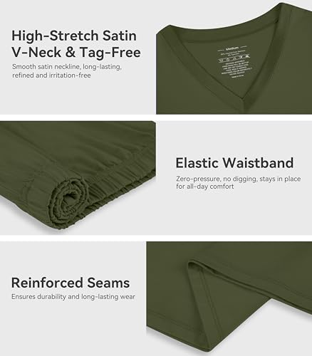 Image of WiWi Viscose from Bamboo Pajamas Set for Women Super Soft Short Sleeve Cooling Summer Plus Size Pjs Sets Sleepwear S-4X