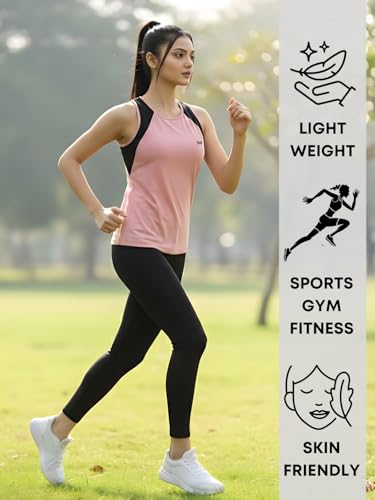 Image of White Moon Women's Gym Tank Top Combo | Pack of 2 Sleeveless Sports T-Shirts for Running, Training & Yoga