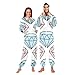 Yuiboo Cute Doodle Style GemstoneAdult One Piecing Pajamas for Women Man Hooded Sleepwear Homewear
