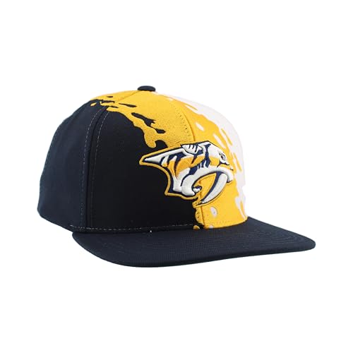 Image of ZHATS NHL Unisex-Adult NHL Officially Licensed Adjustable Snapback Hat Flat Bill Z11 Retro Paintbrush