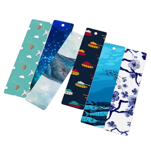 Marque-pages abstraits bleus lot de 6 accessoires de lecture et papeterie