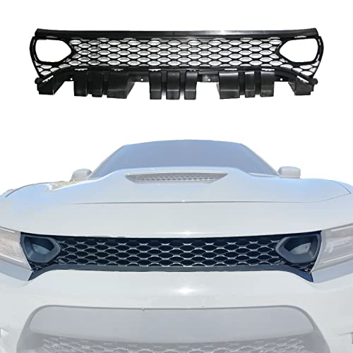 Front Upper Grill Black Grille Replacement for 2015-2022 Dodge Charger SRT SXT Pursuit R/T SE GT Scat Pack Daytona