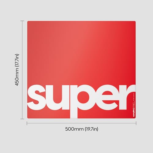Image of Pulsar Gaming Gears Superglide Pad v3 Type-S - Alumino-Silicate Glass Gaming Mouse Pad, Soft R-Edge, Anti-Slip Silicone Base 500mmx450mm (XLE, Red)