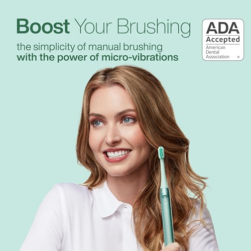 Image of Aquasonic Icon ADA-Accepted Rechargeable Toothbrush | Magnetic Holder & Slim Travel Case | 2 Brushing Modes & Smart Timers | Gentle Micro-Vibrations (Mint)