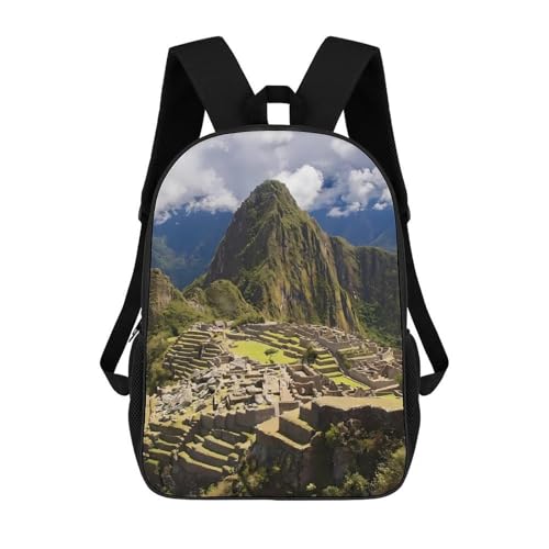 Machu Picchu Peru Mountains Adjustable Backpack Travel