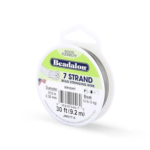 Beadalon 7-Strand Stainless Steel Beading Wire, .012 in / 0.30 mm - Bright