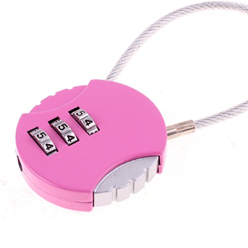 Image of Aexit Luggage Round Padlocks & Hasps Shaped Mini Backpack Lock Combination Padlock 3 Digits Combination Padlocks Number Burgundy
