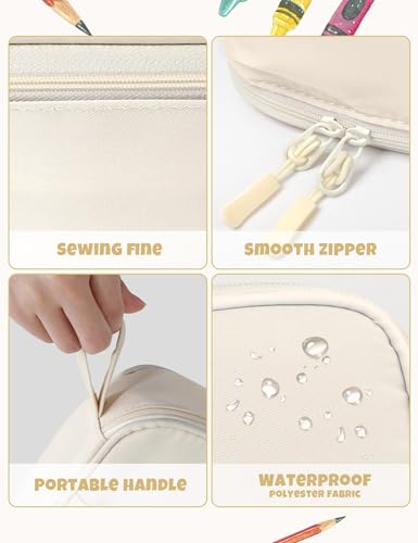 SUNEE Cute Pencil Case, Aesthetic Pen Pouch, Colored Large Pencil Bag with Zipper, Kawaii Stationery Storage and Organizer, School Supplies for... - Image 6