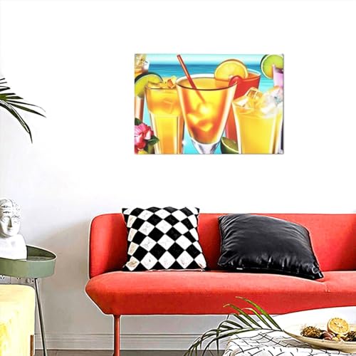 Impression sur toile murale moderne YoupO Happy Hour déco chambre sans cadre