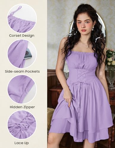 Image of Scarlet Darkness Corset Mini Sundress Chiffon Homecoming Dress for Women