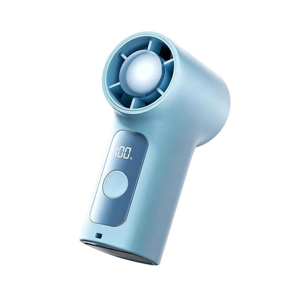 Elnwnnkc Handheld Fan with Digital Display 6 Speed Settings, USB Rechargeable Quiet Portable for Camping Travel Home Usb Rechargeable Handheld for Outdoor