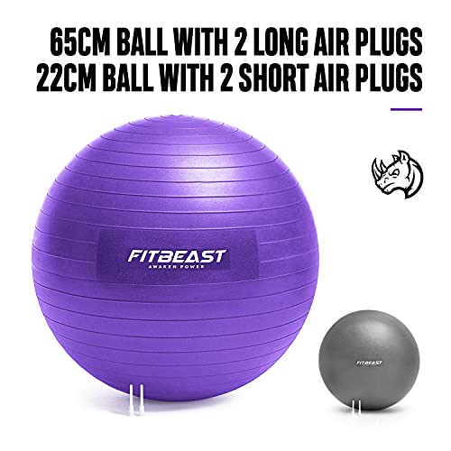 FitBeast-Extra-Thick-Exercise-Ball-65-75CM-Anti-Burst-Yoga-Ball-with-22CM-Mini-Pilates-Ball-Fitness-Gym-Ball-for-Balance-Stability-Pilates-Pregnancy-and-Labour