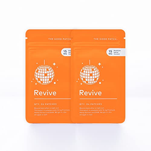 The Good Patch Revive Patch - Bounce Back After A Night Out - Pflanzen-betriebenes Wellness-Pflaster - 15 mg Hanf-Extrakt und DHM - 2 Beutel mit 8 Pflaster Cover