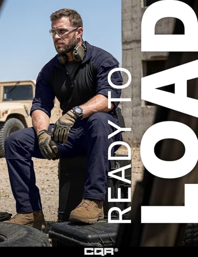 Image of CQR Men's Flex Ripstop Tactical Pants, Water Resistant Stretch Cargo Pants, Lightweight EDC Hiking Work Pants