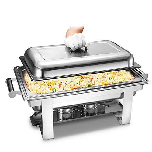 Aprilhp Warmhaltebehälter Essen, Chafing Dish Buffetwärmer Speisenwärmer Wärmebehälter Warmhaltegerät Edelstahl Buffet… – Bild 6