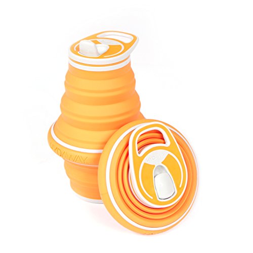 HYDAWAY Tangerine Silicone Collapsible 21 Ounce Water Bottle