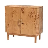 bali & pari Latika Modern and Contemporary Real Mappa Burl Wood Storage Cabinet