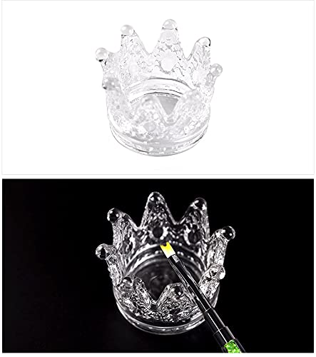 2 Piezas Plato de Cristal para Acrílico de Uñas Forma Corona miniatura 6