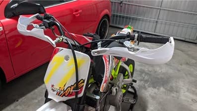 Paramani Moto 22mm 28mm Universali Protezione Motocross Alluminio Enduro Scooter per Pit Pocket Bike ATV Quad Off-Road Ciclomotore (bianco)