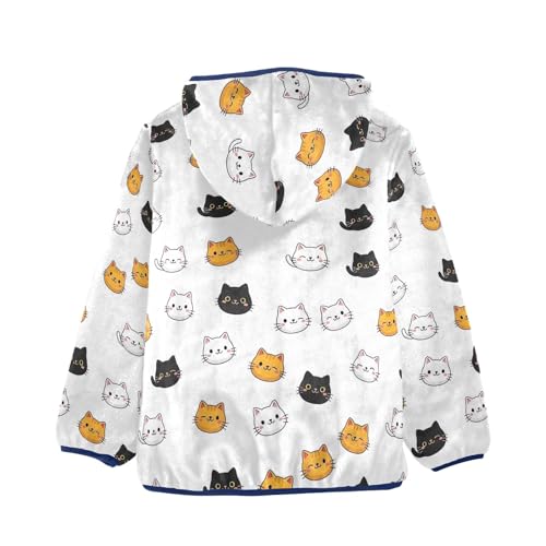 CHIFIGNO Cute Cats White Toddler Boys Winter Coat Thick Fall Jacket for Toddler 3T2