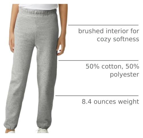 Gildan Youth Elastic Bottom Sweatpants, Style G18200B, Sport Grey, Small - image 4