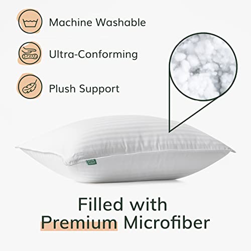 Fern And Willow Pillows For Sleeping - Set Of 2 Standard Size/Kids Size Down Alternative Pillow Set W/Luxury Plush Cooling Gel For Side, Back & Stomach Sleepers #TOP4