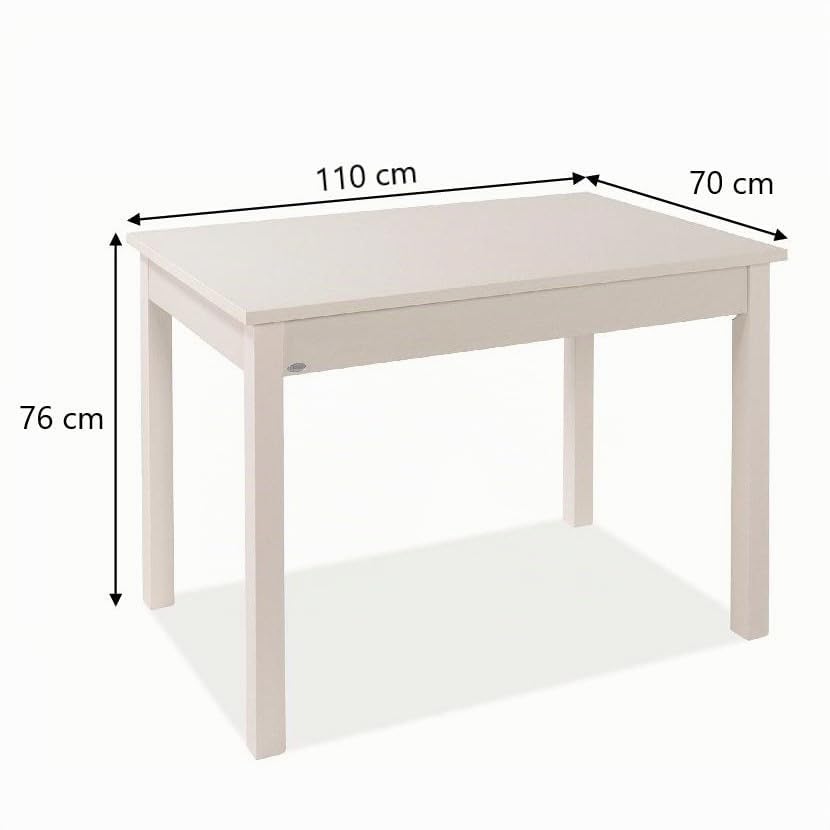 Linea Azzurra Tavolo Firenze 110x70 cm +40 90 Estensione di Eleganza e Funzionalità Made in Italy (Bianco frassinato)
