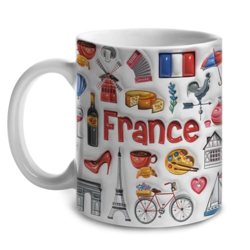 Taza de cerámica con diseño de símbolos franceses 11oz miniatura 2