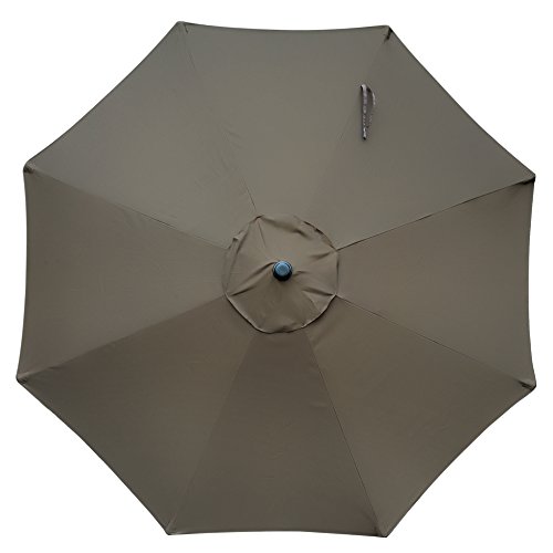 Snail 9 feet Aluminum Patio Umbrella Sun ray Protection Fade Resistant Outdoor Market Umbrella with Push Button Tilt, 8 Ribs, 4 Colors (Chocolate)
