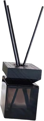 Contenedor de vidrio vacío de la botella cuadrada de la tapa de madera blanca elegante para los aceites de fuego