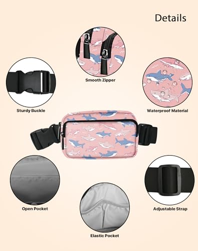 Image of Shark Fanny Pack for Women Belt Bag Fashion Everywhere Waist Pouch Lightweight Crossbody Bags with Adjustable Strap