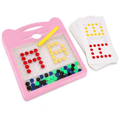 Image of Little B Magnetic Drawing Board for Kid Magnetic Dot Art Game for Toddlers Best Indoor Game for Kids Best Toy for Kids. (Pink)